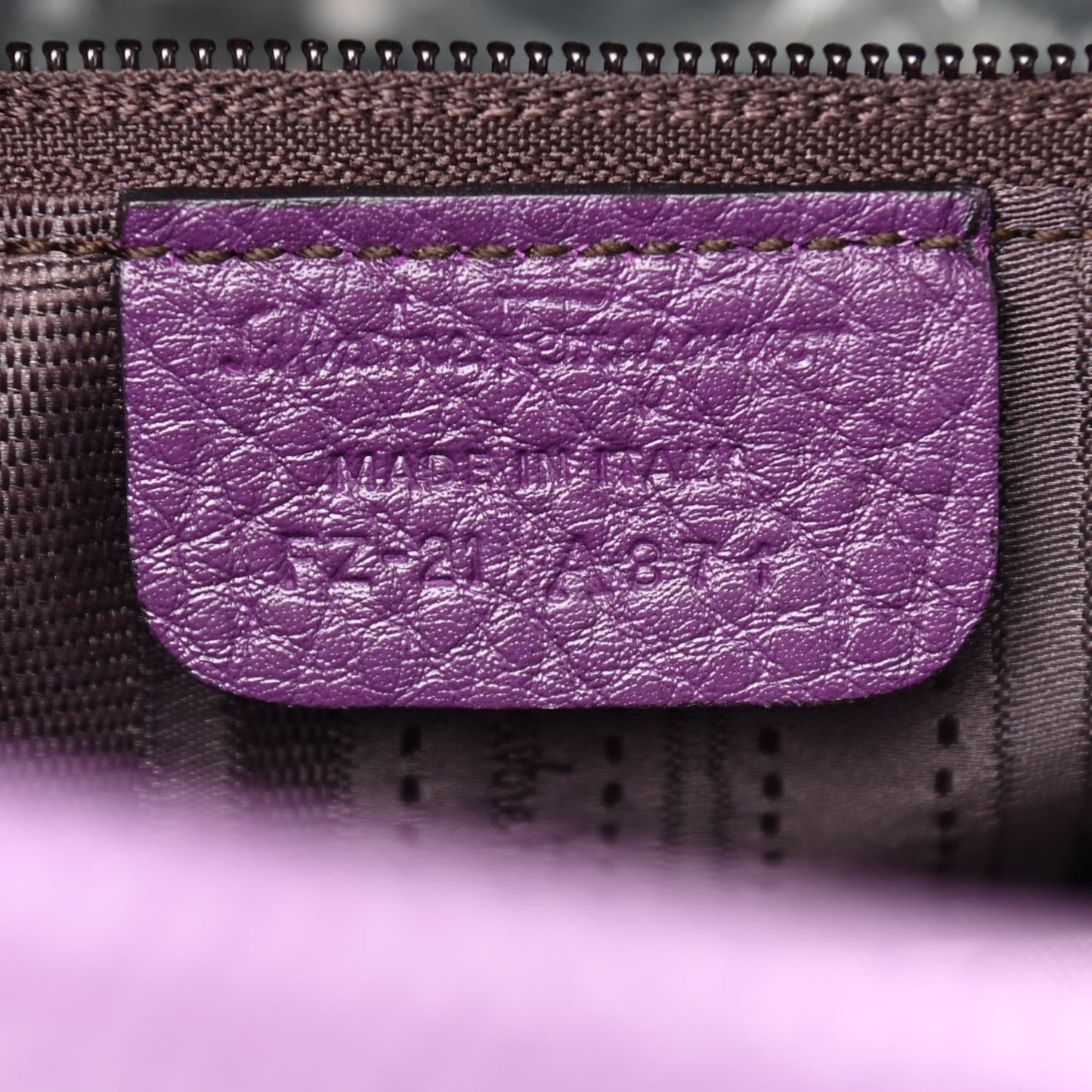 Calfskin Large Sofia Satchel Purple