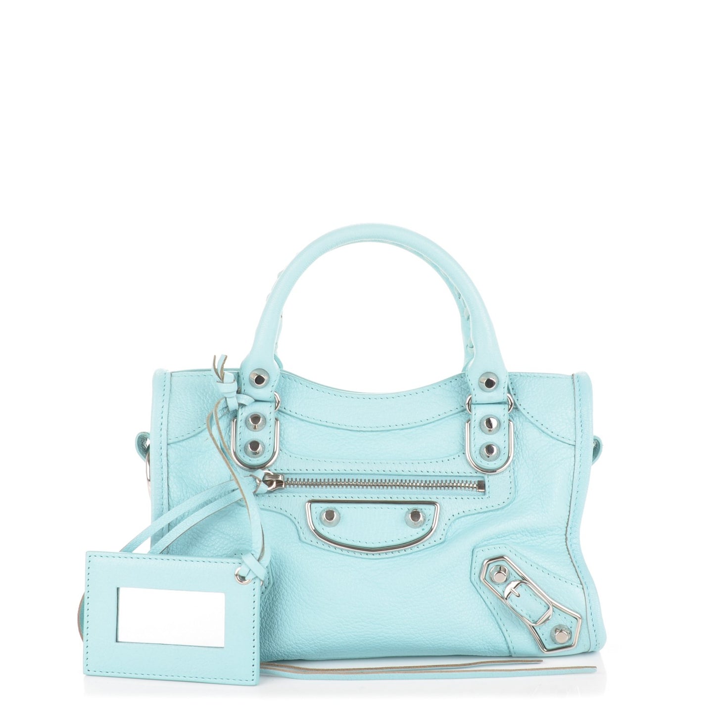 Chevre Silver Metallic Edge Hardware Classic Hardware Mini City Bleu Maldives