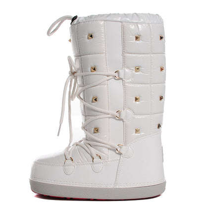 Valentino Garavani Nylon Rockstud Snow Boots S 35-37 White 1 of 8