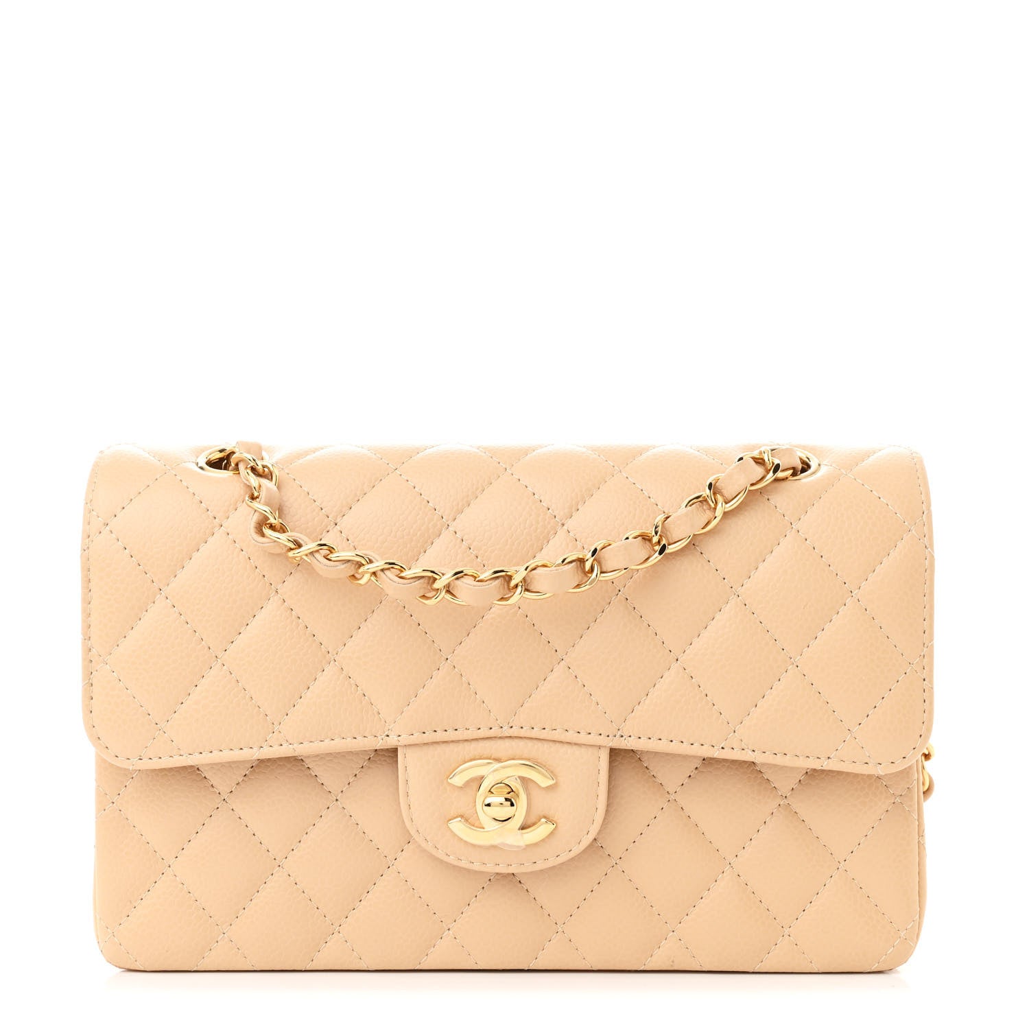 Chanel Caviar Quilted Small Double Flap Beige 1 of 14