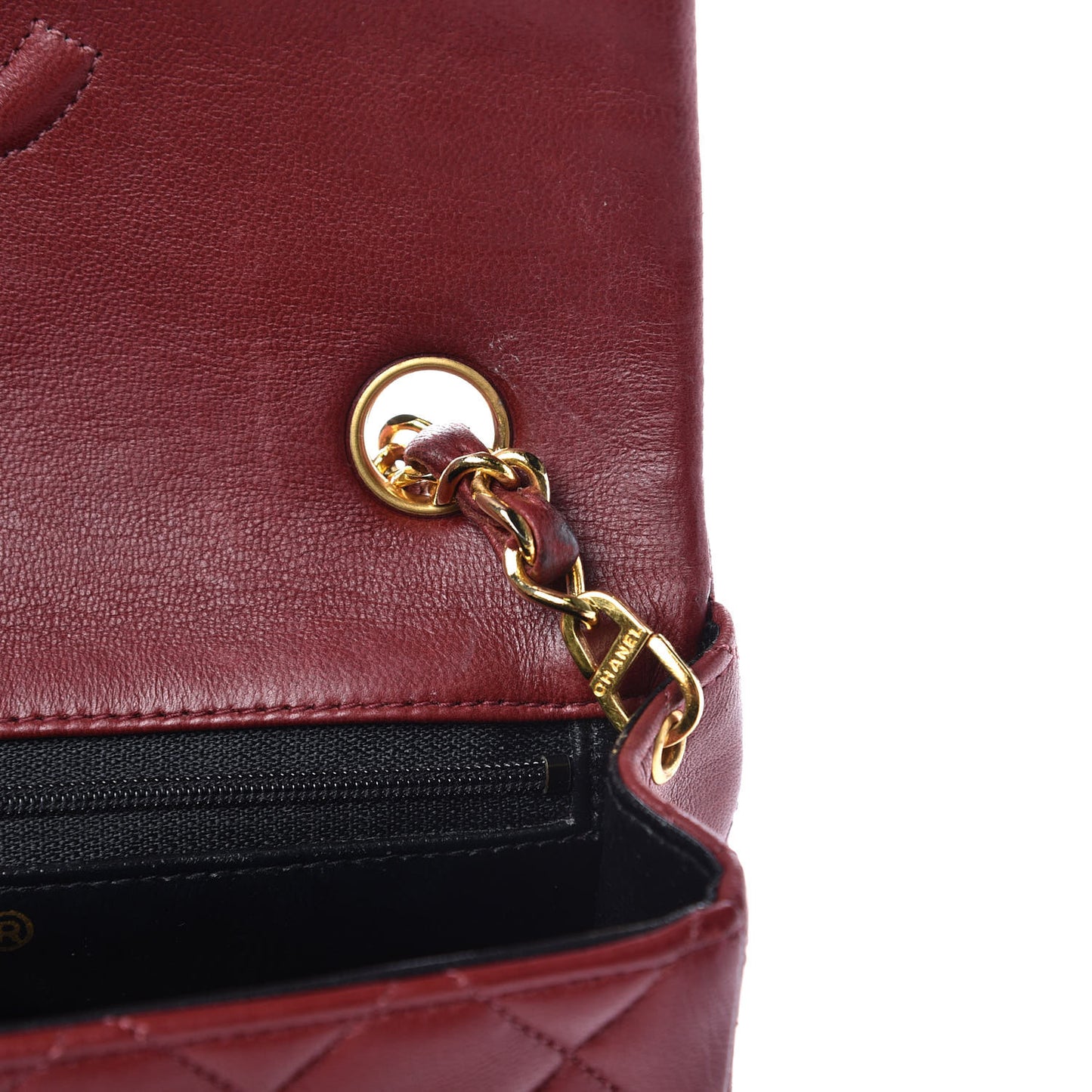 Lambskin Quilted Mini Square Flap Bordeaux