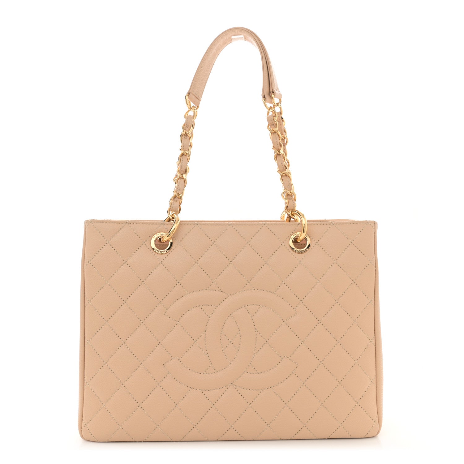Chanel Caviar Quilted Grand Shopping Tote GST Beige 1 of 10