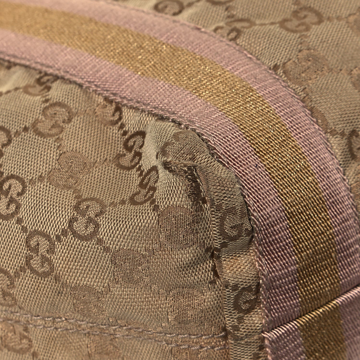 Gucci GG Monogram Medium Web Handle Vertical Tote Pink Gold 11 of 16