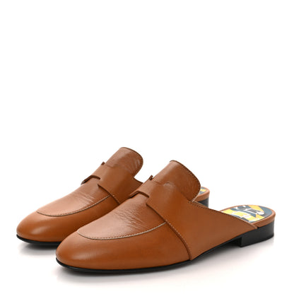 Hermes Goatskin Womens Catena Mules 35 Beige Dore 3 of 9