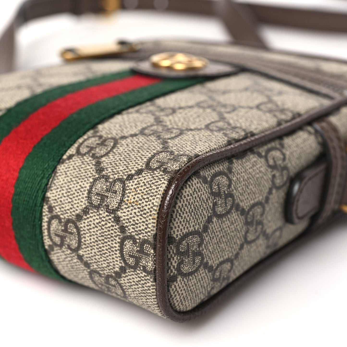 GG Supreme Monogram Web Mini Ophidia Messenger Brown