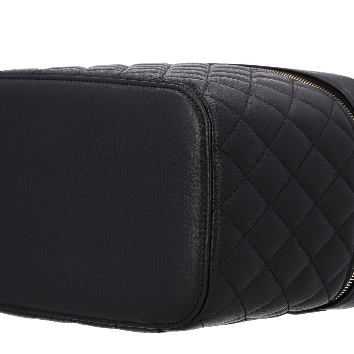 Caviar Quilted Large Vanity Pouch Black