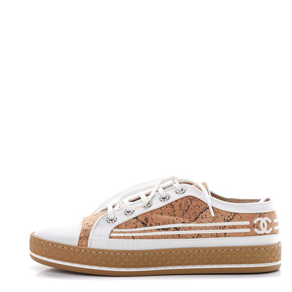 Chanel Cork Jetty Sneaker 41.5 Brown White 1 of 7