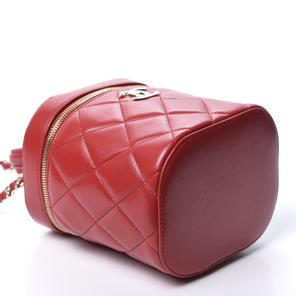 Chanel Lambskin Quilted Trendy Vanity Case Red 3 of 10