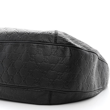 Gucci Guccissima Large New Ladies Web Hobo Black 10 of 14