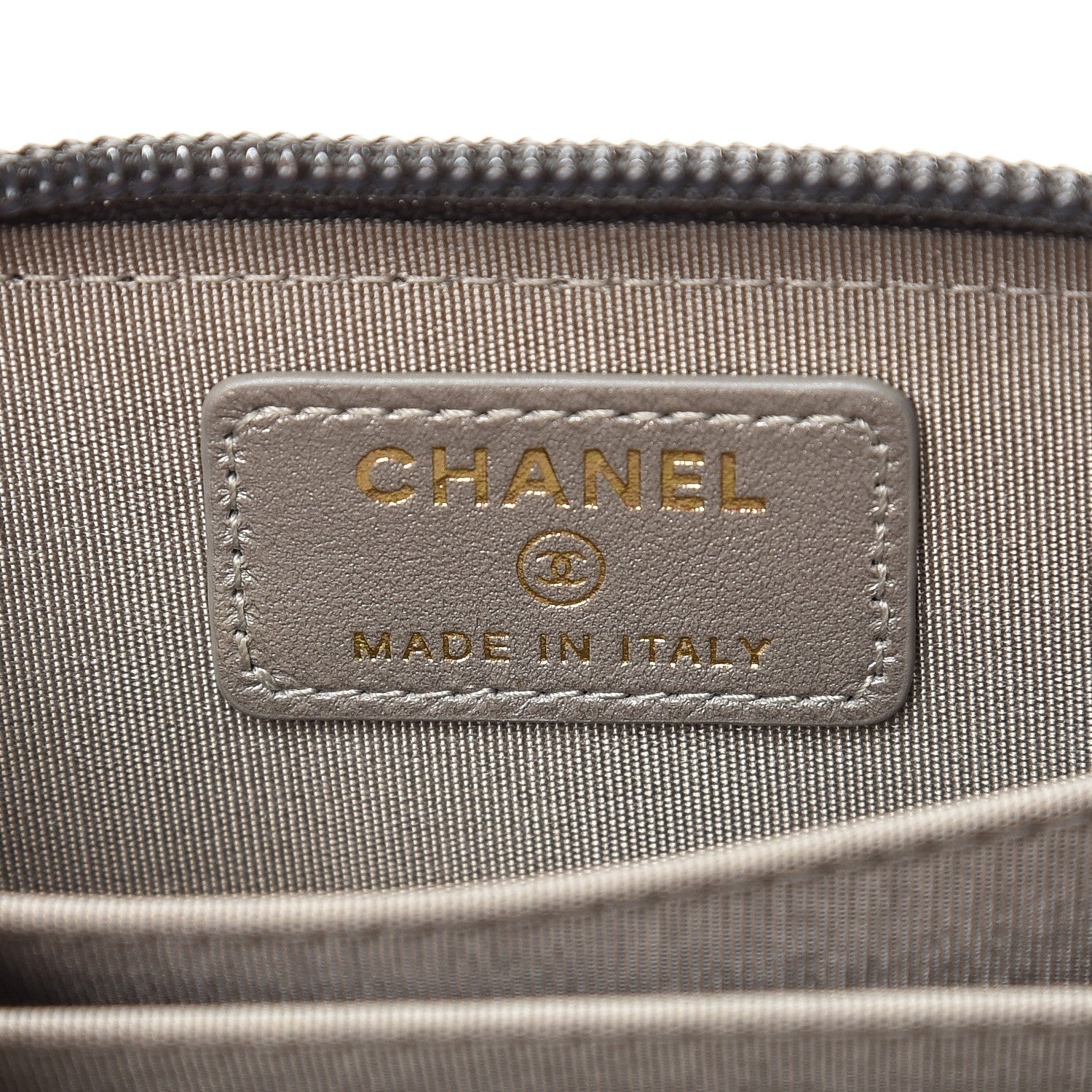 Chanel Cracked Metallic Calfskin Quilted Boy Zip Around Coin Purse Wallet Dark Silver 6 of 8