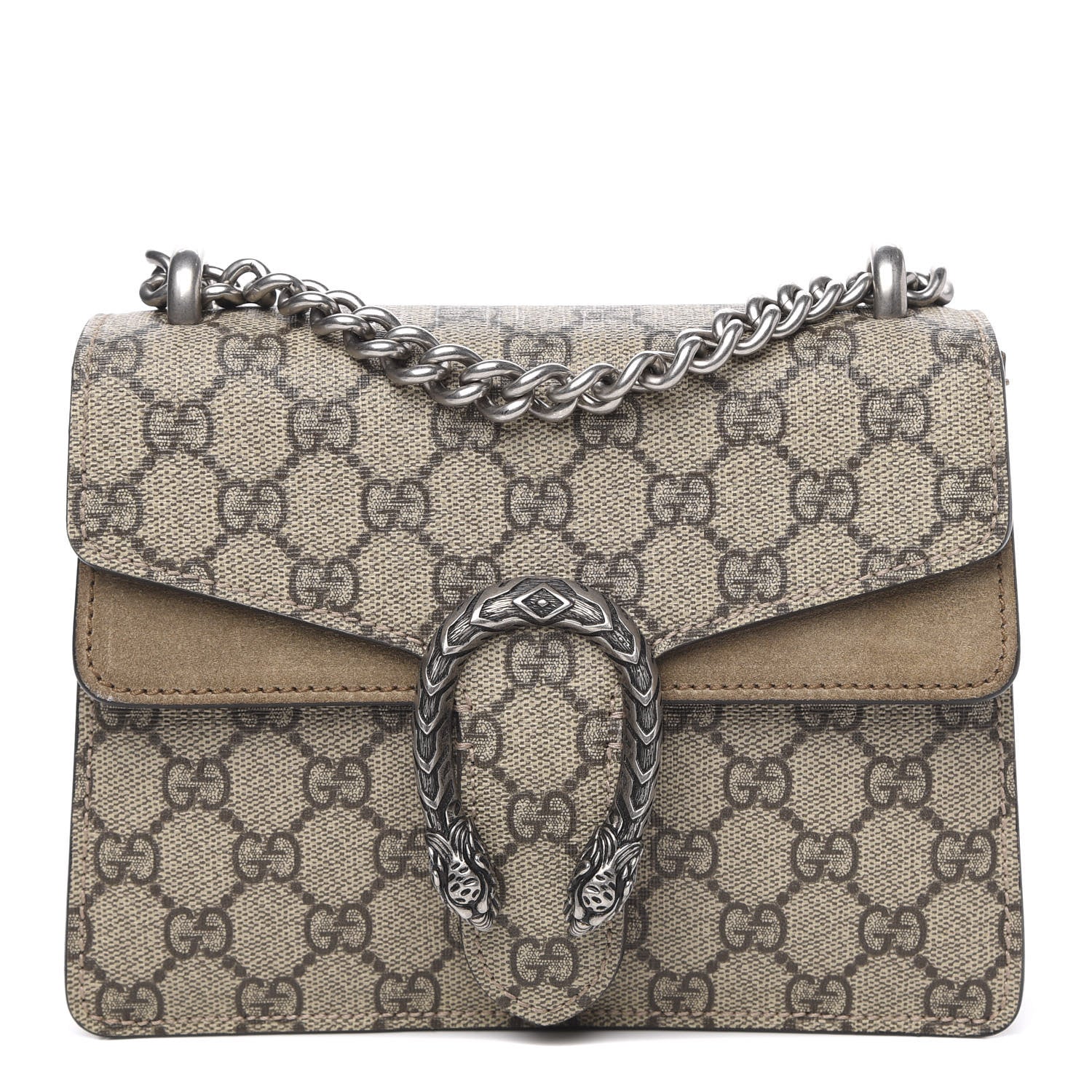 Gucci GG Supreme Monogram Mini Dionysus Shoulder Bag Taupe 1 of 12