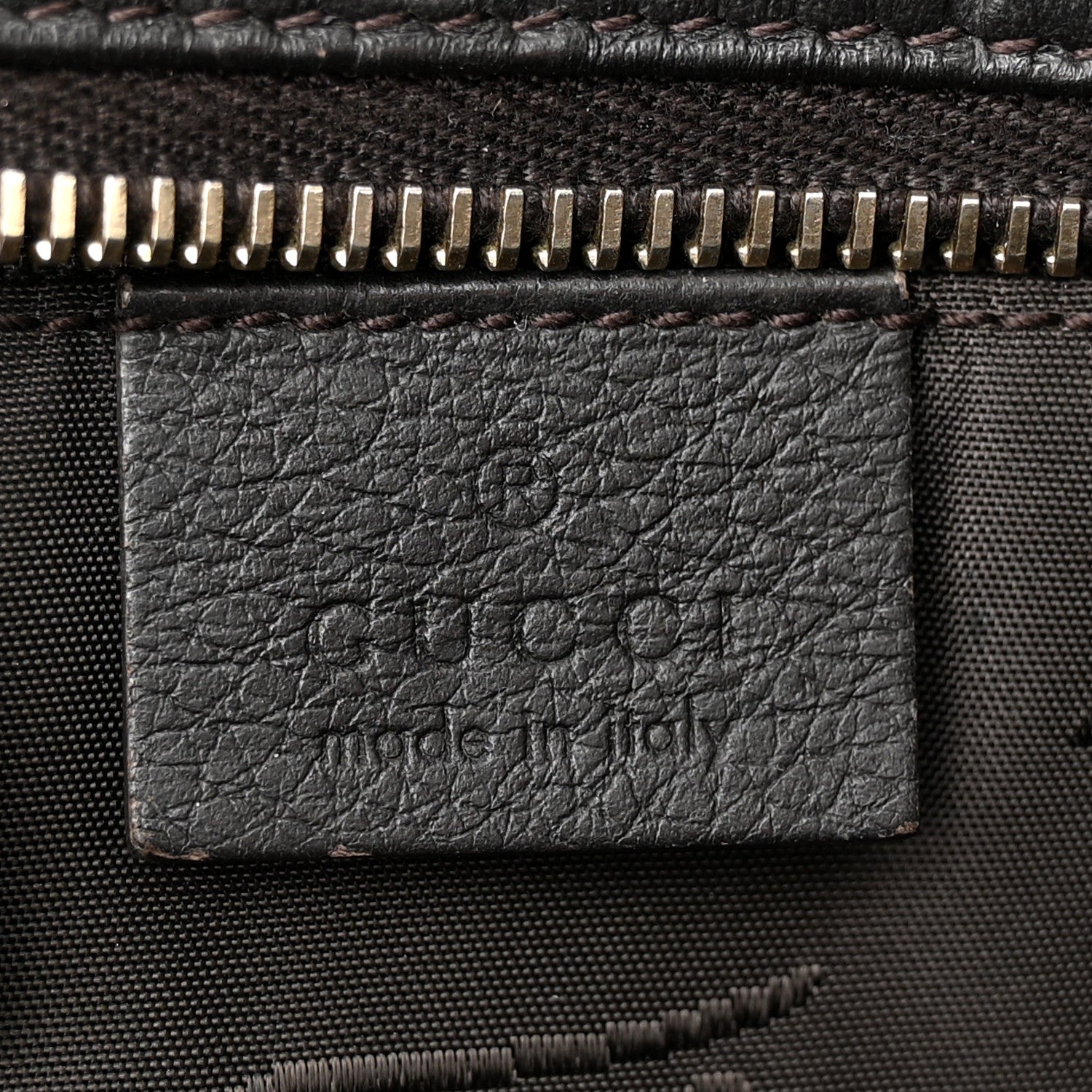 Gucci Guccissima Medium Zippered Shopping Tote Black 6 of 15