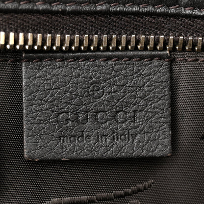 Gucci Guccissima Medium Zippered Shopping Tote Black 6 of 15