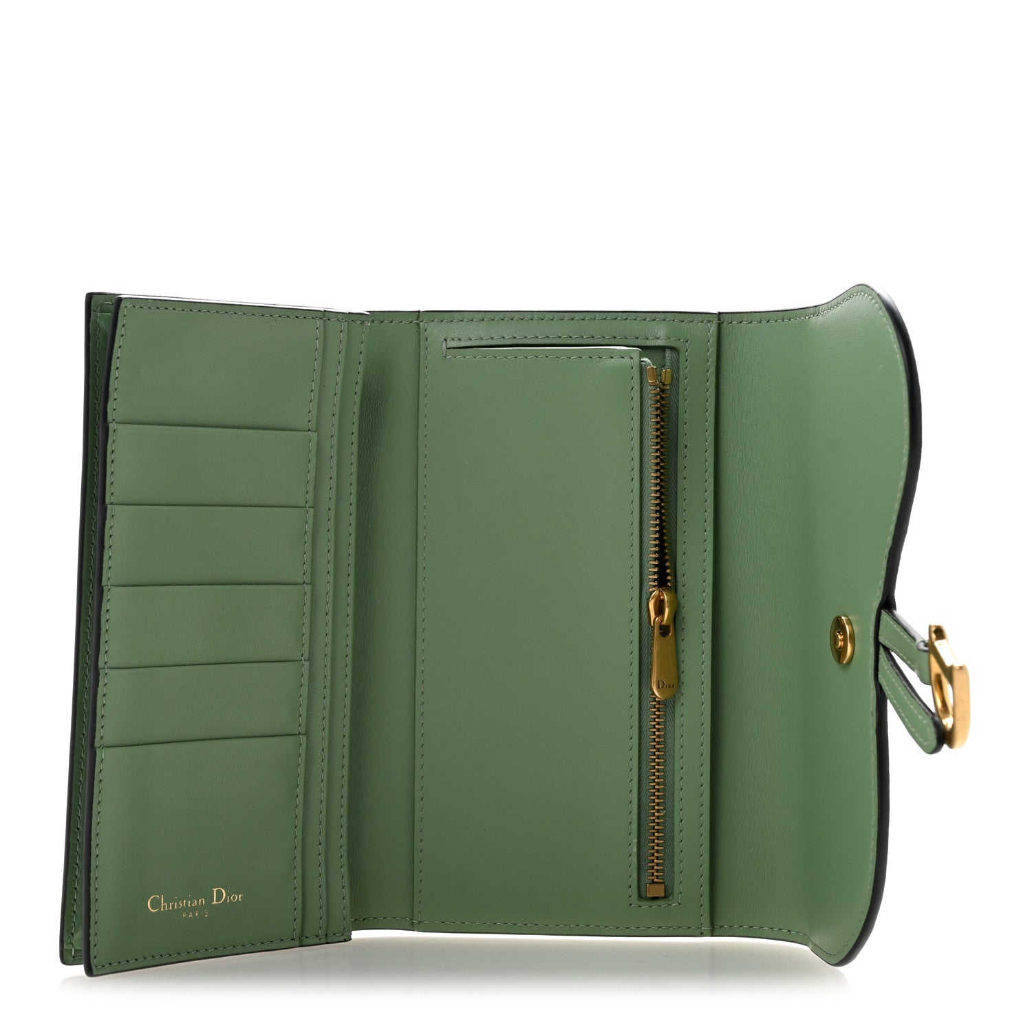 Christian Dior Goatskin Saddle Long Wallet Queen Mint 5 of 8