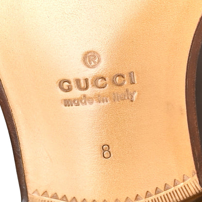 Gucci Calfskin GG Embossed Horsebit Loafers 8 Cocoa 8 of 11