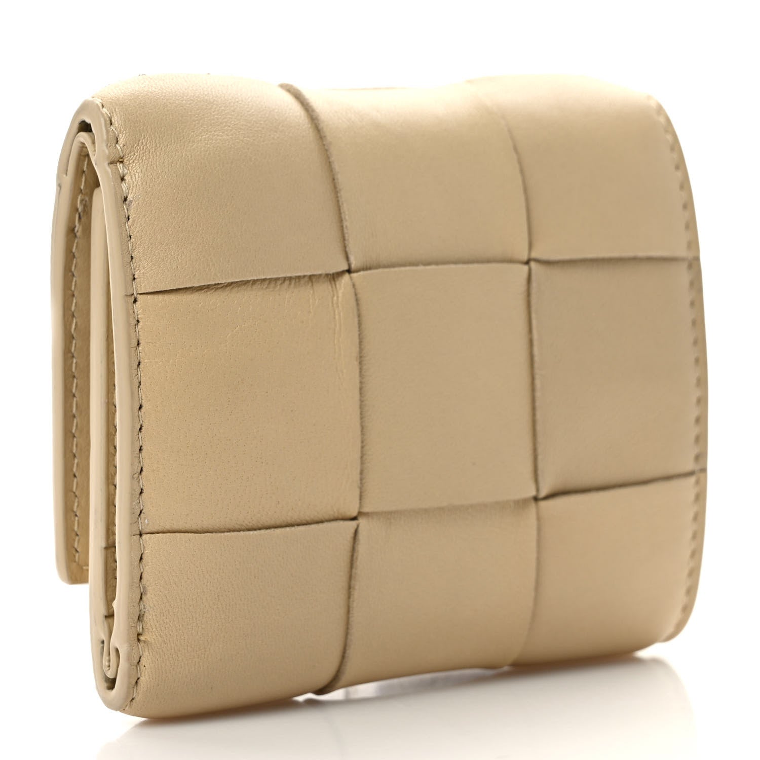 Bottega Veneta Nappa Calfskin Maxi Intrecciato Cassette Tri-Fold Wallet Porridge 3 of 6