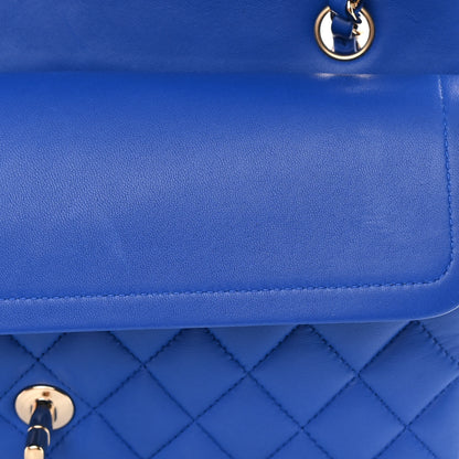 Chanel Lambskin Quilted Medium Double Flap Blue 14 of 16