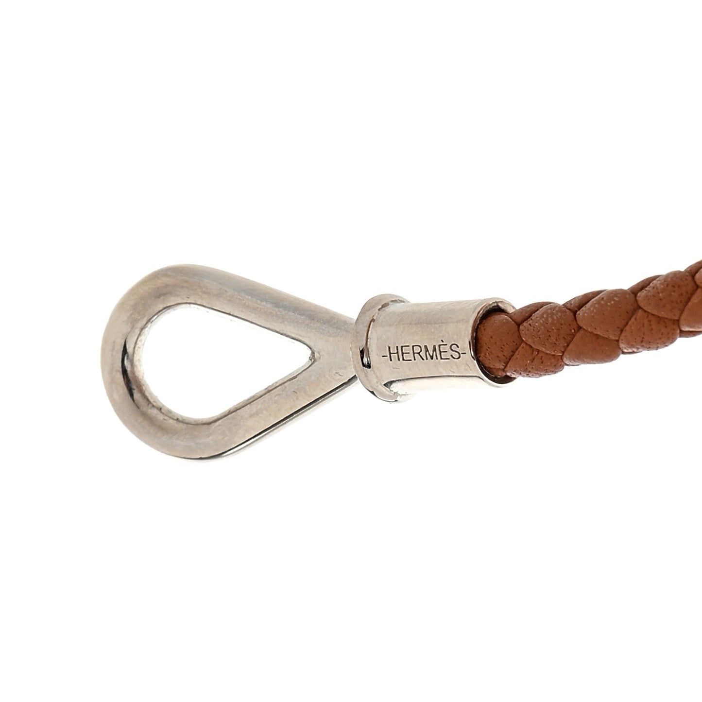 Woven Leather Jumbo Hook Choker Necklace Brown
