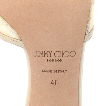 Jimmy Choo Pearl Floral Lace Sacora 85 Sandals 40 Ivory White 7 of 8