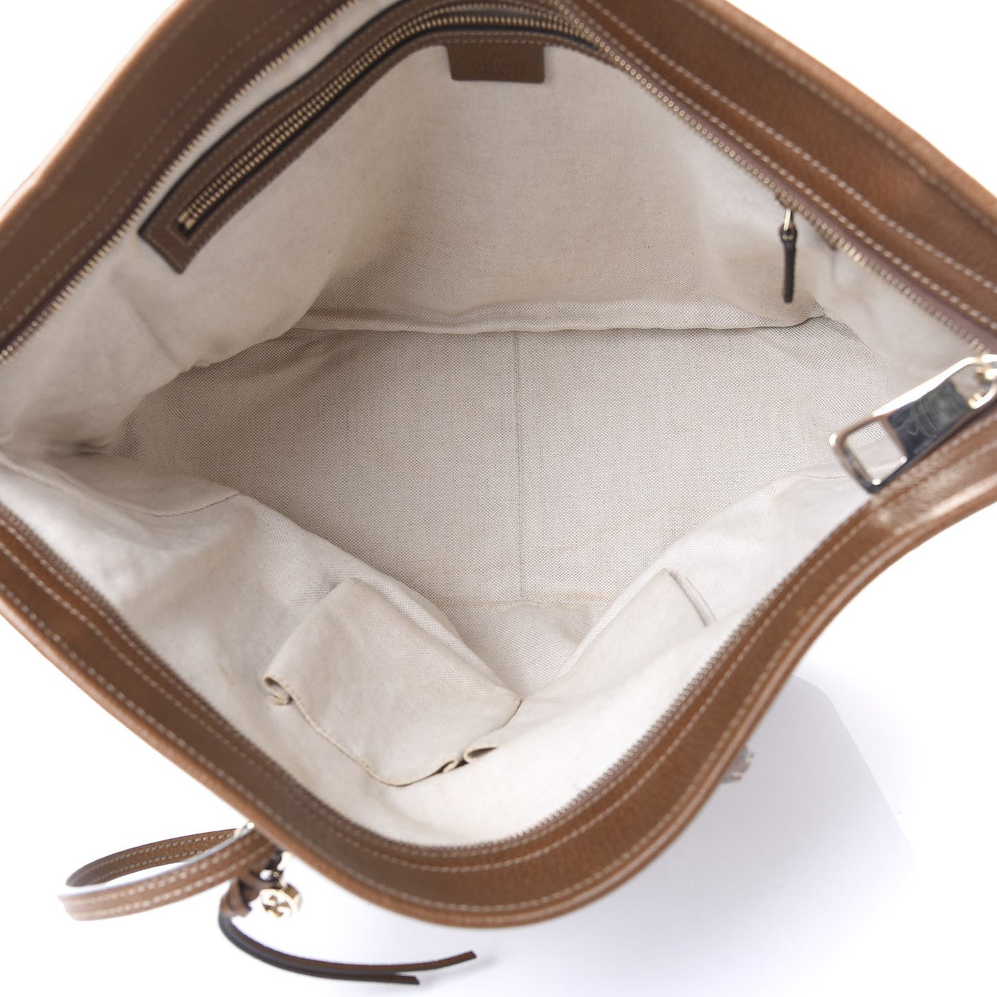 Monogram Medium Bree Zippered Tote Beige Tabacco