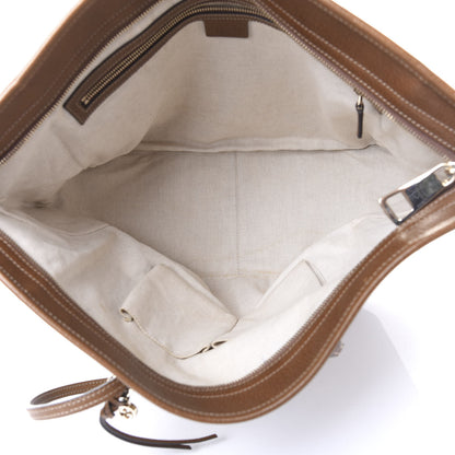 Gucci Monogram Medium Bree Zippered Tote Beige Tabacco 4 of 11