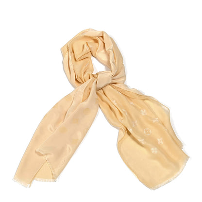 Louis Vuitton Silk Acetate Monogram Scarf Beige 1 of 4