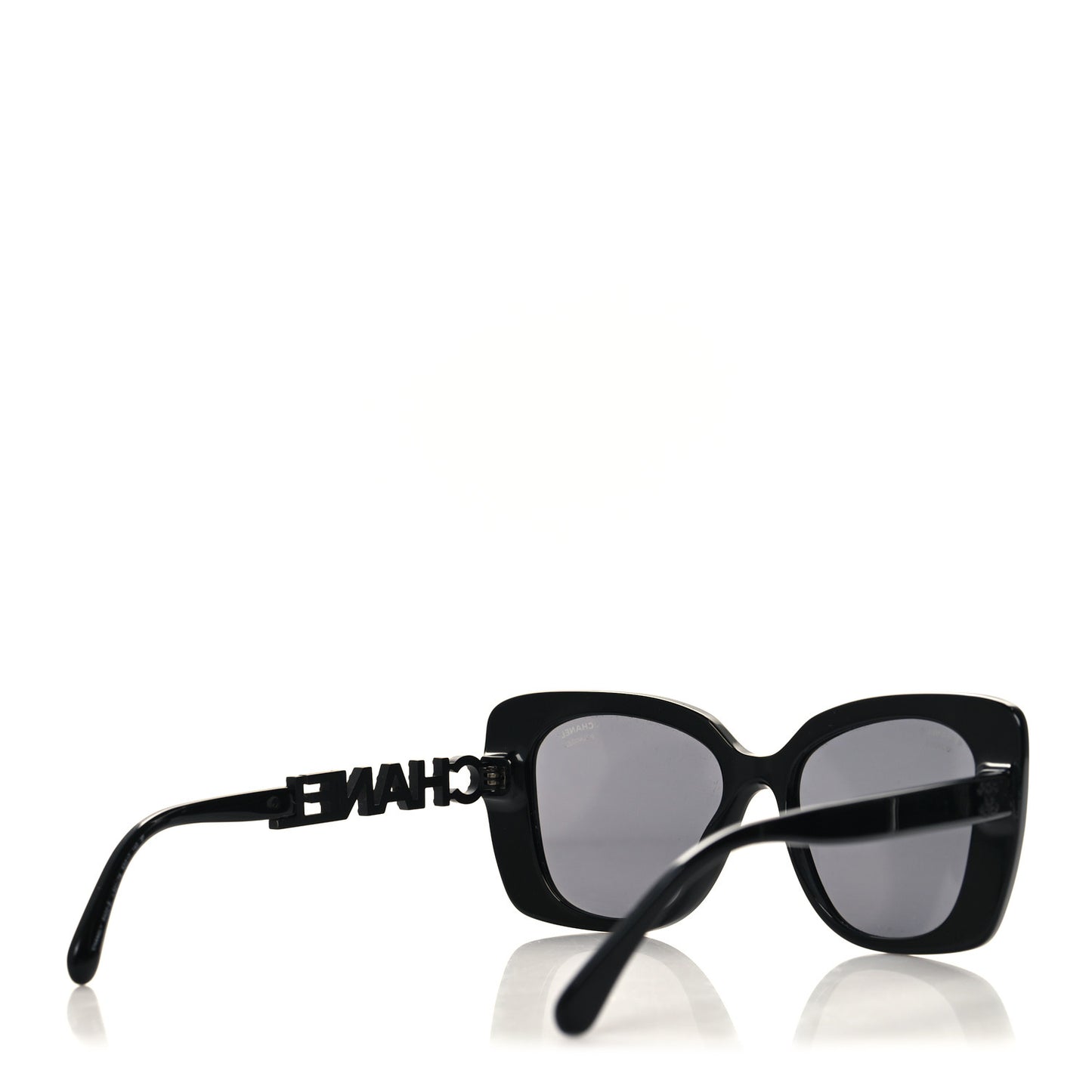 Acetate Strass Polarized Square Sunglasses 5422-B Black