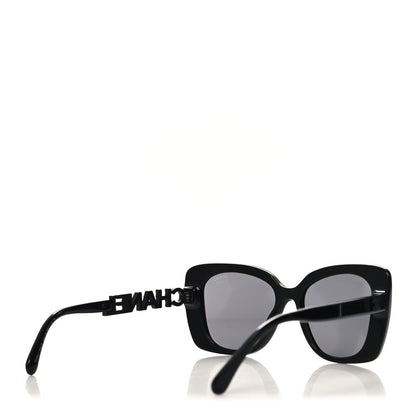 Chanel Acetate Strass Polarized Square Sunglasses 5422-B Black 4 of 8