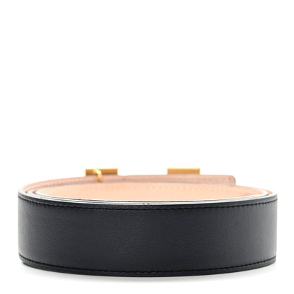 Hermes Epsom Swift 32mm Guilloche H Belt 90 Bleu Ocean Rose Eglantine 2 of 8
