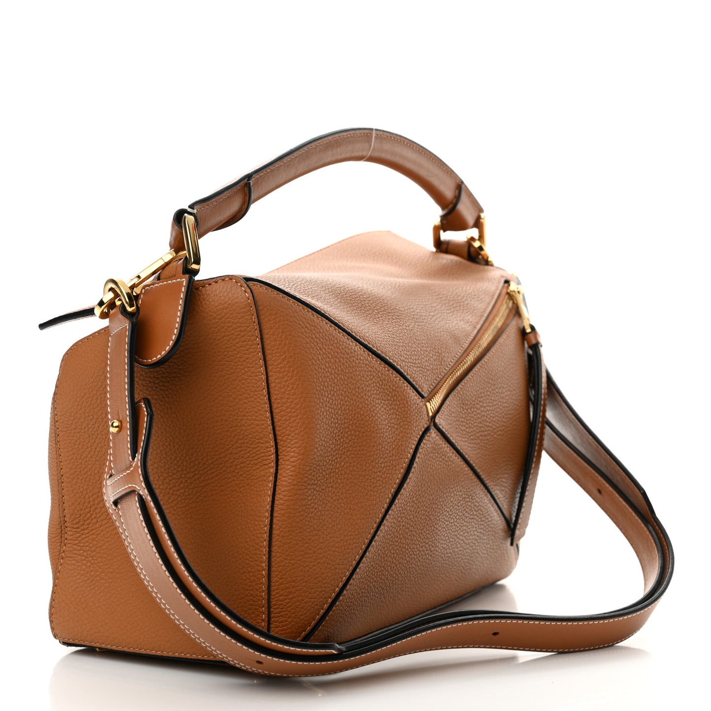 Calfskin Medium Puzzle Bag Light Caramel