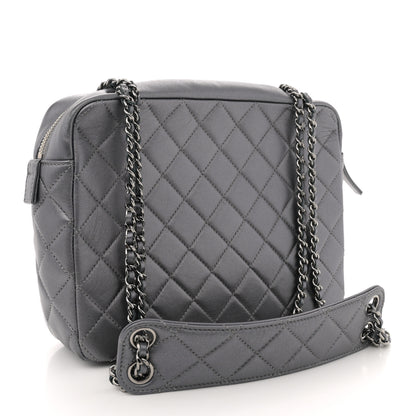 Chanel Metallic Lambskin Plexiglass Evening Art Camera Case Silver 3 of 11