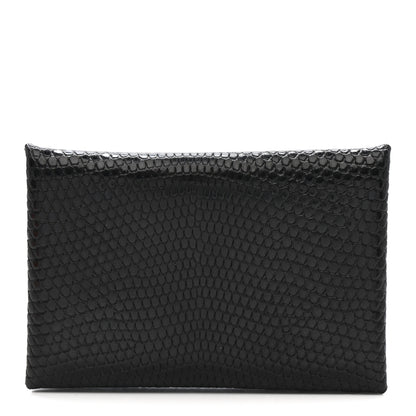 Hermes Lizard Calvi Card Case Black 1 of 8