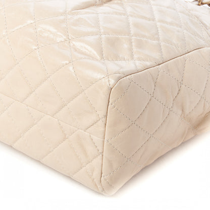 Chanel Glazed Calfskin Quilted Large Front Pocket Tote Beige 4 of 8