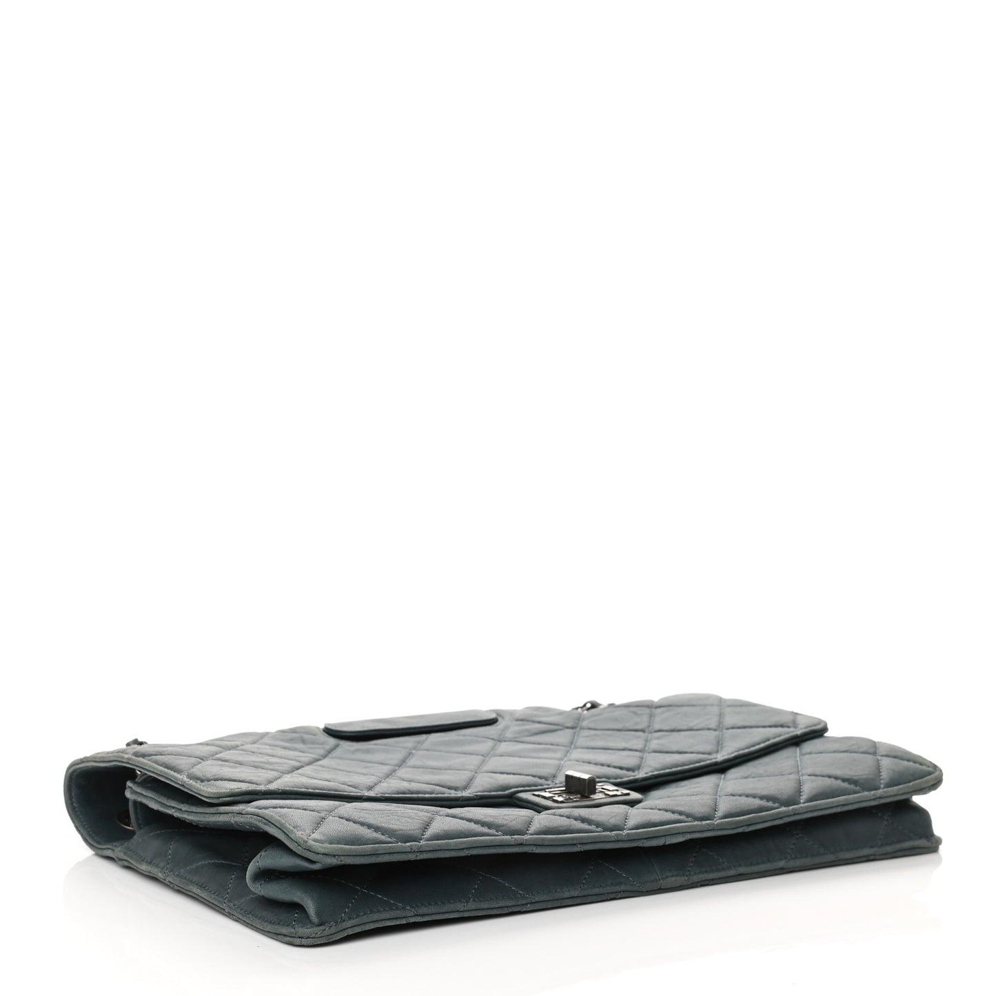 Washed Lambskin Quilted Maxi Take Away Flap Turquoise