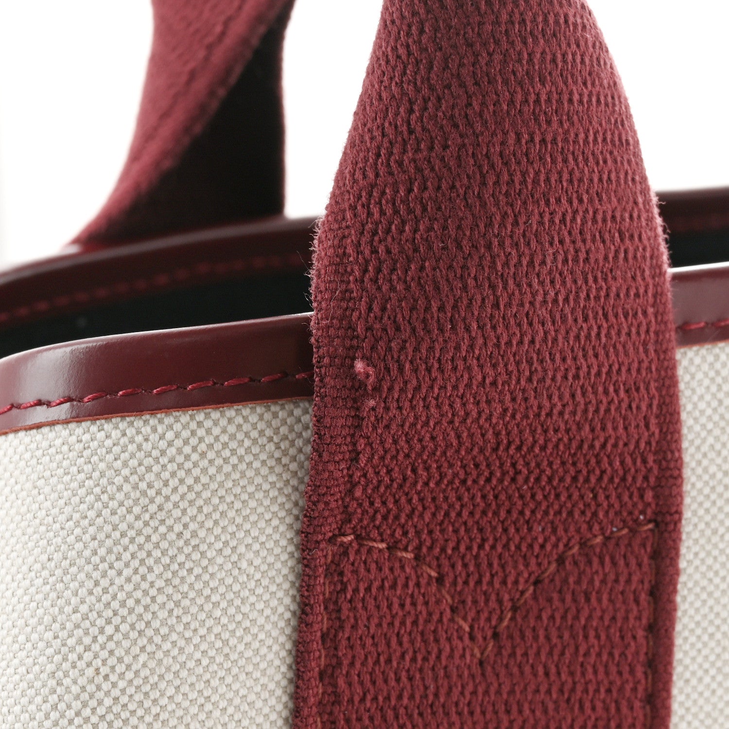 Balenciaga Cotton Canvas Calfskin S Navy Cabas Natural Burgundy 12 of 13