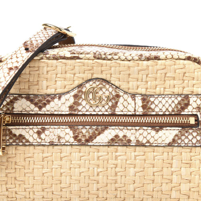 Gucci Raffia Elaphe Mini Ophidia Shoulder Bag Natural Cream Brown 9 of 9