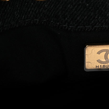 Chanel Washed Denim Quilted Small Chanel 25 Handbag Black 13 of 21