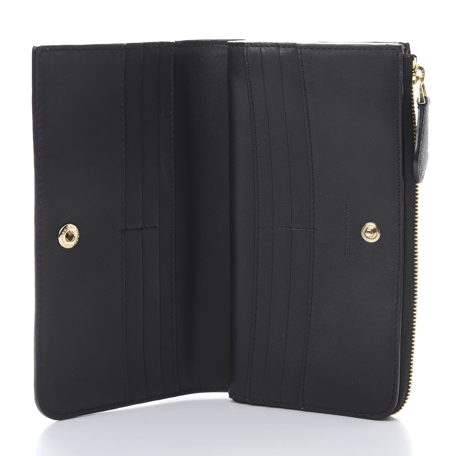 Burberry Grained Calfskin Zip Wallet Black 5 of 10