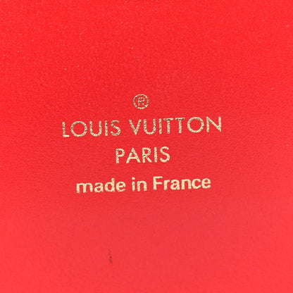 Louis Vuitton Denim Damier Monogram Patchwork Flore Chain Wallet Blue Rouge 6 of 10