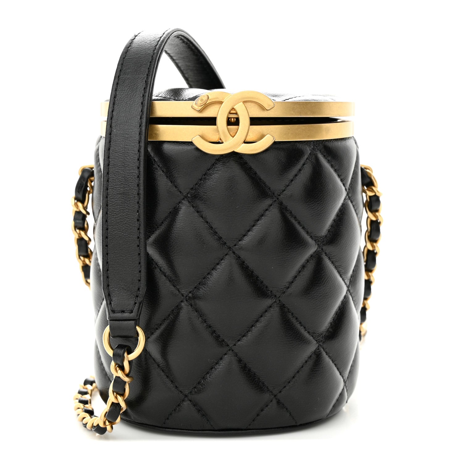 Chanel Lambskin Quilted Mini Crown Box Bag Black 1 of 12