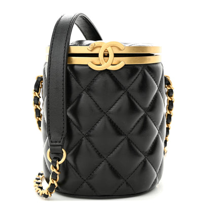 Chanel Lambskin Quilted Mini Crown Box Bag Black 1 of 12
