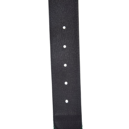 Gucci Nylon Textured Calfskin Double G Web 40mm Belt 90 36 Green Red Dark Cocoa 5 of 8