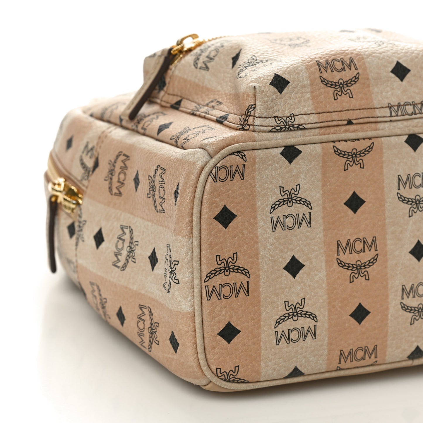 Striped Visetos Small Stark Backpack Beige