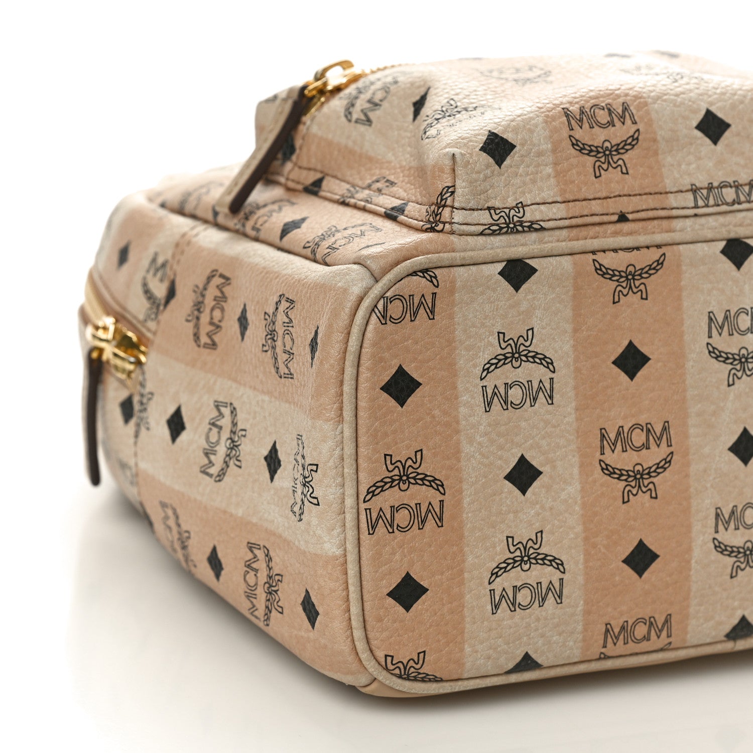 MCM Striped Visetos Small Stark Backpack Beige 8 of 12