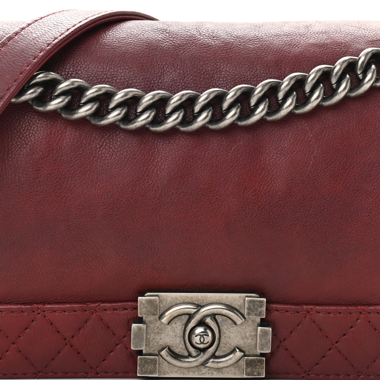 Chanel Calfskin Medium Boy Reverso Flap Burgundy 10 of 12