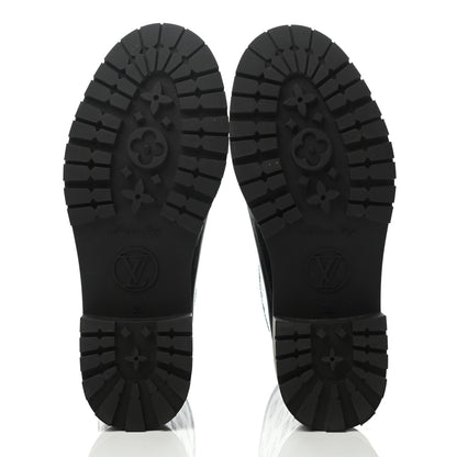 Louis Vuitton Rubber Embossed Monogram Drops Flat Half Boots 36 Black 5 of 8