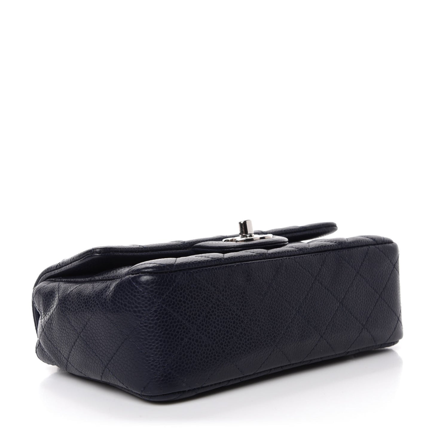 Caviar Quilted Mini Rectangular Flap Navy