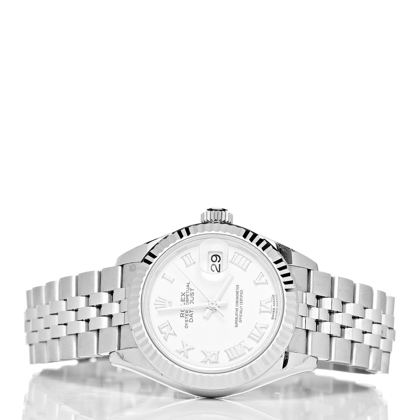 Stainless Steel 18K White Gold 28mm Oyster Perpetual Datejust Watch White 279174