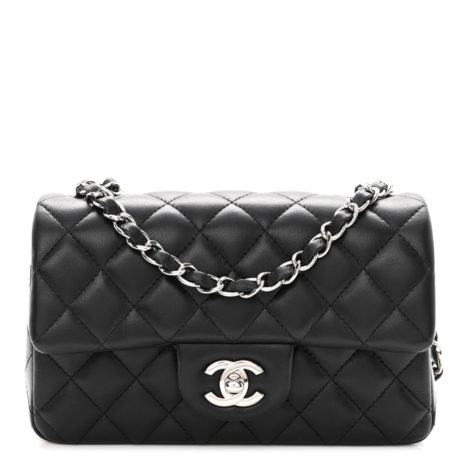 Chanel Lambskin Quilted Mini Rectangular Flap Black 1 of 10