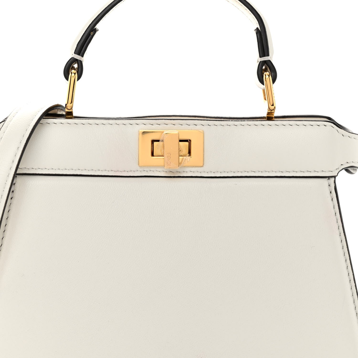 Fendi Shiny Nappa Petite Peekaboo I SEE U Satchel White 8 of 11